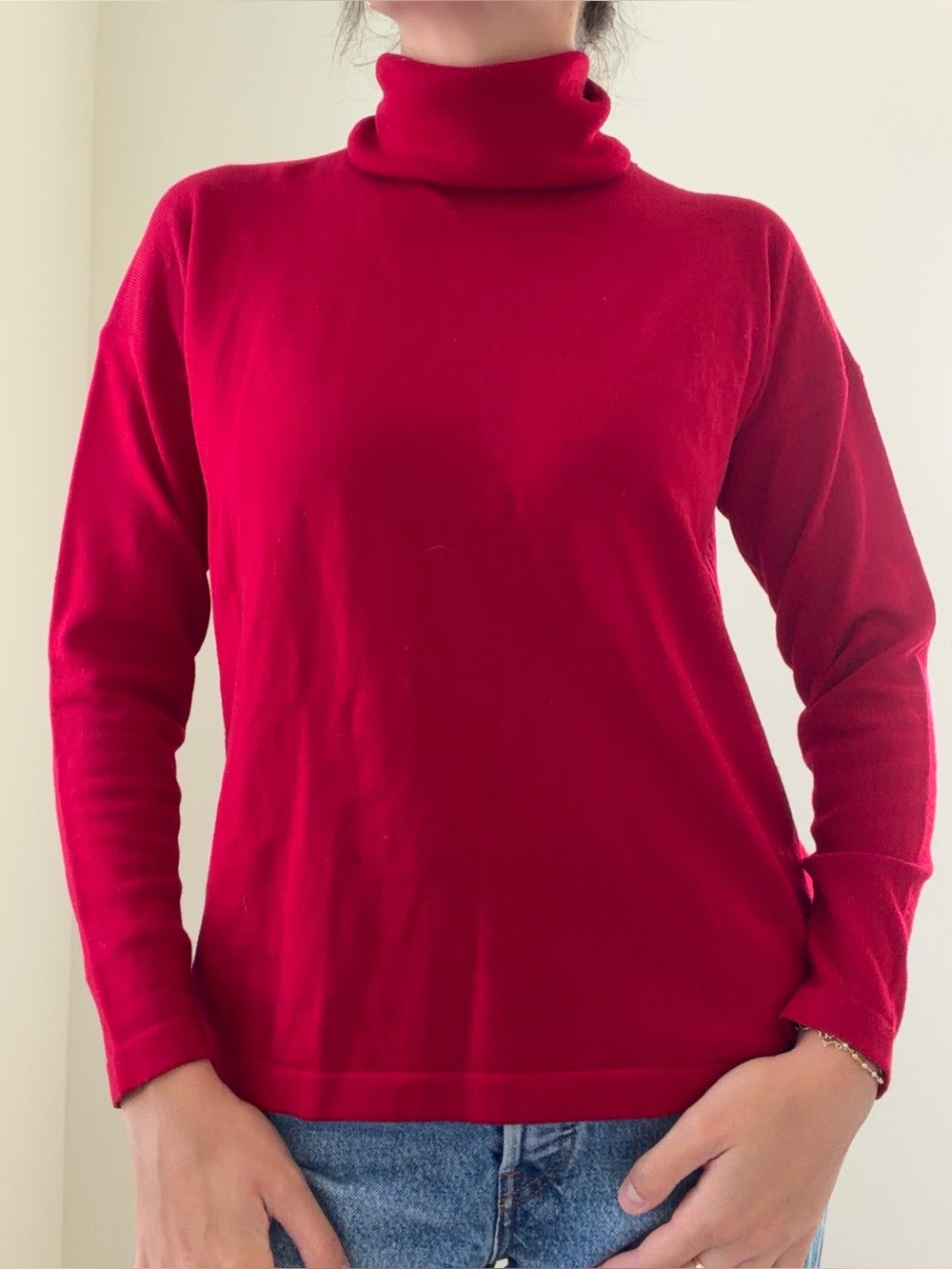 Ellen Tracy Bold Red Turtleneck Sweater